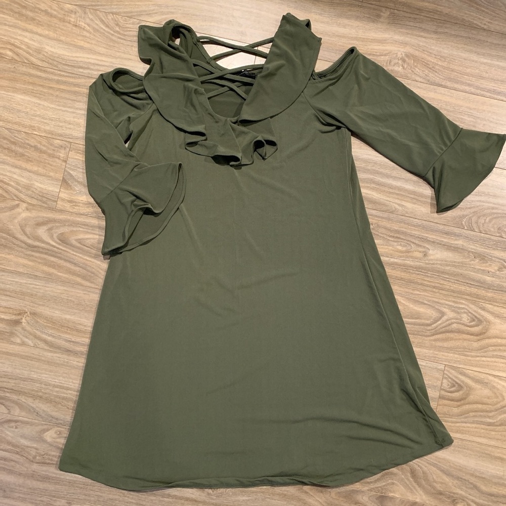 Half Sleeve Ruffle Dress